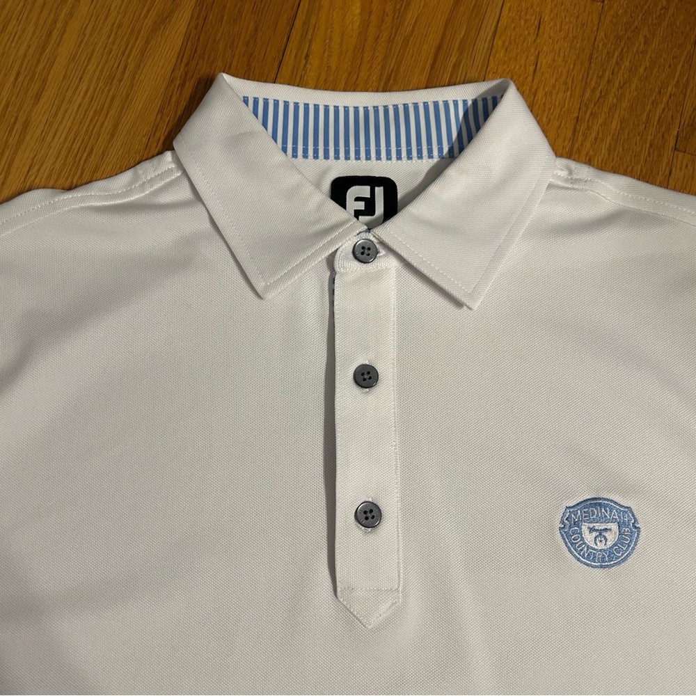 FOOTJOY FJ Medinah Country Club Performance Golf Polo Mens Large White